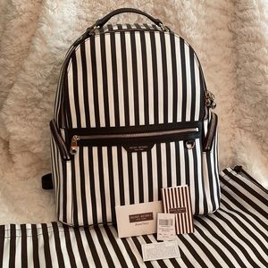 Henri Bendel 57th Centennial Stripe Leather Travel Laptop Backpack